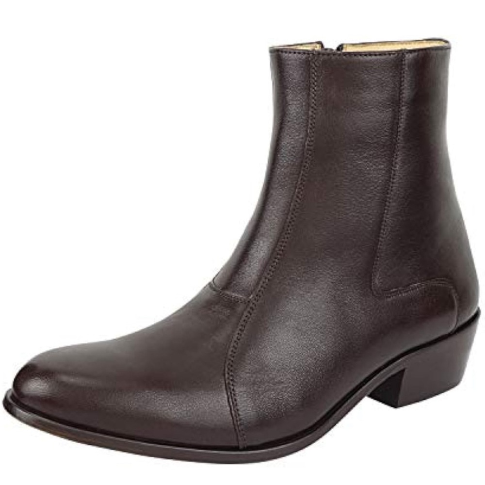 LIBERTYZENO Mens Chelsea Side Zipper Ankle Boots